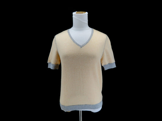 Men's Cashmere Brunello Cucinelli Short Sleeve Knit Top, Size L