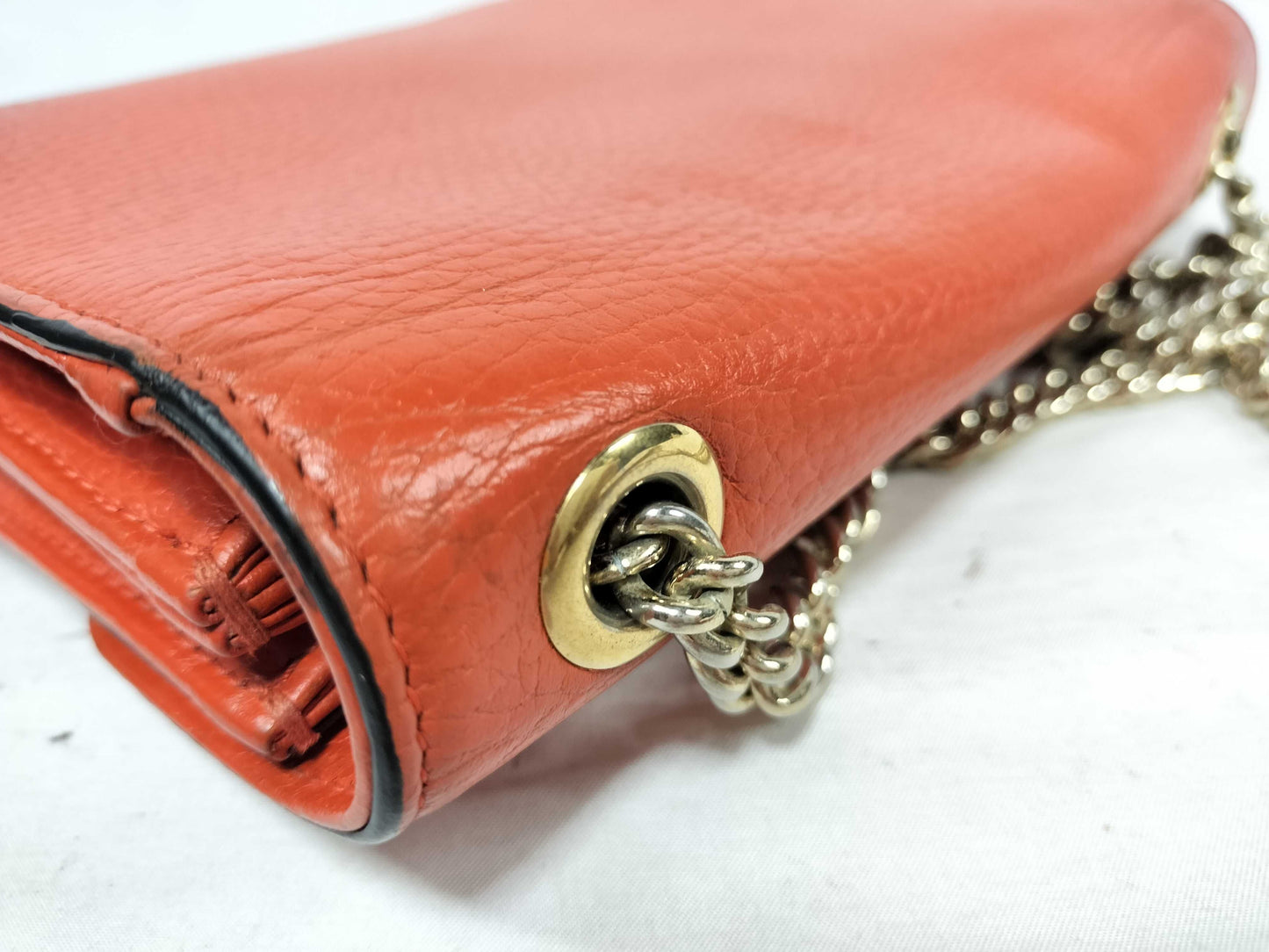 GUCCI Interlocking G Leather Chain Shoulder Bag