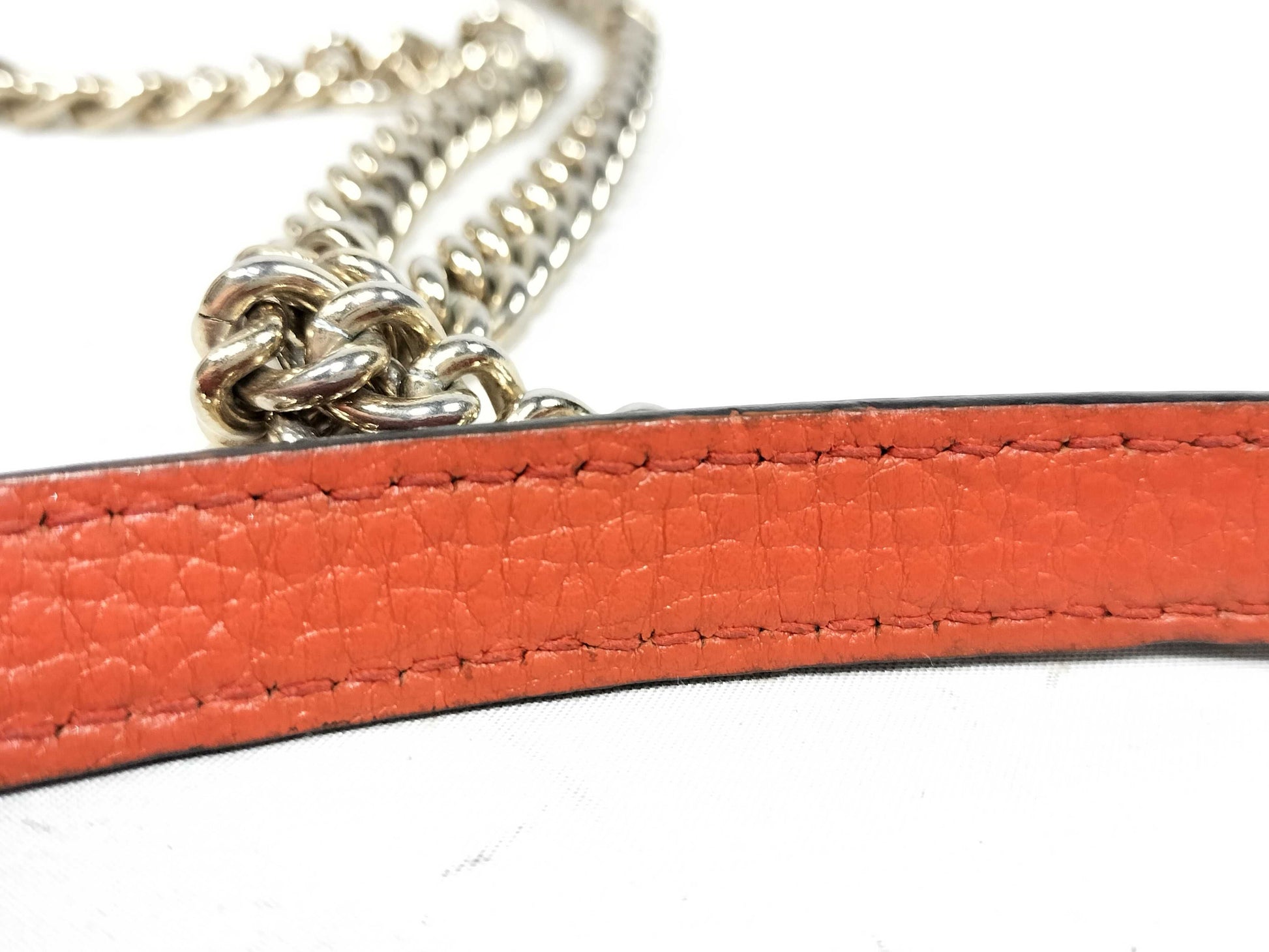 GUCCI Interlocking G Leather Chain Shoulder Bag