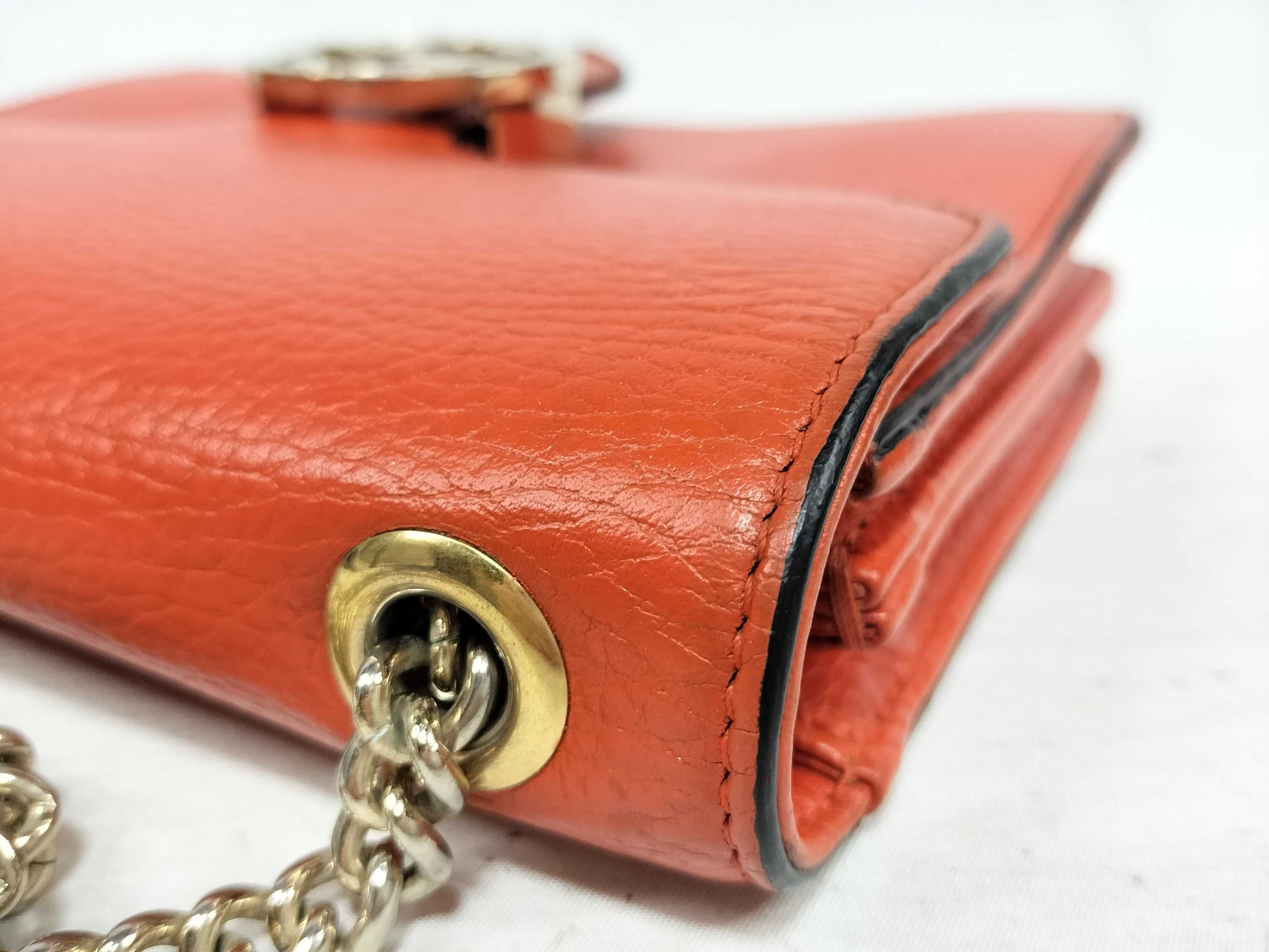GUCCI Interlocking G Leather Chain Shoulder Bag