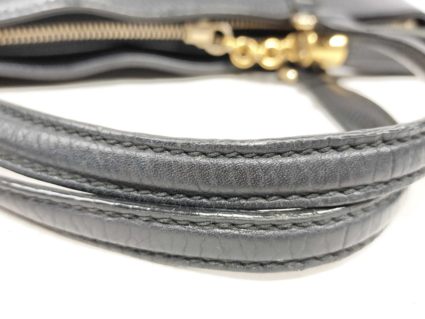 GUCCI 2-Way Black Fringe Leather Handbag