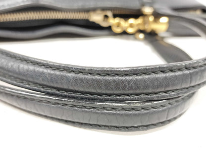 GUCCI 2-Way Black Fringe Leather Handbag