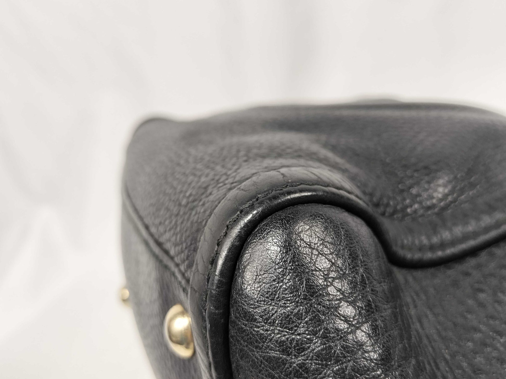 GUCCI 2-Way Black Fringe Leather Handbag