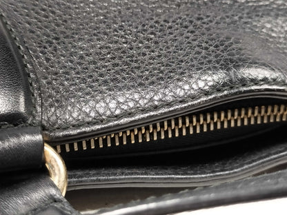 GUCCI 2-Way Black Fringe Leather Handbag