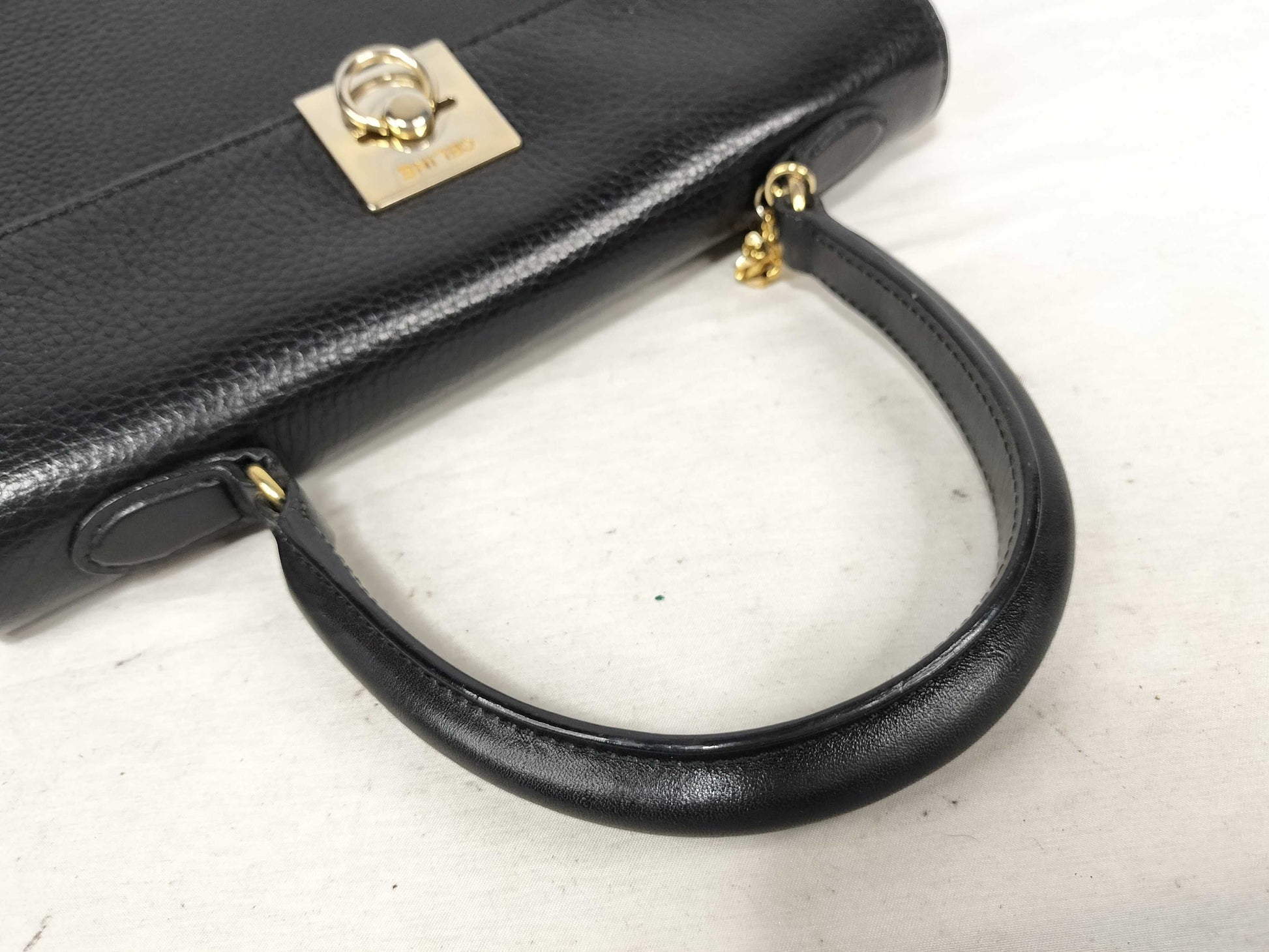 CELINE Gancini Chain Black Handbag