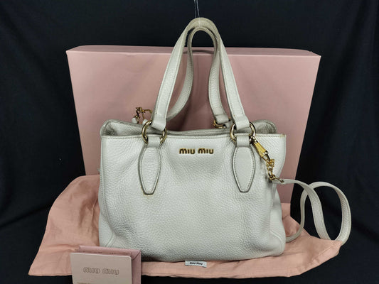 Miu Miu MIUMIU Vitello Luxe 2-way handbag, shoulder bag, gathered handbag