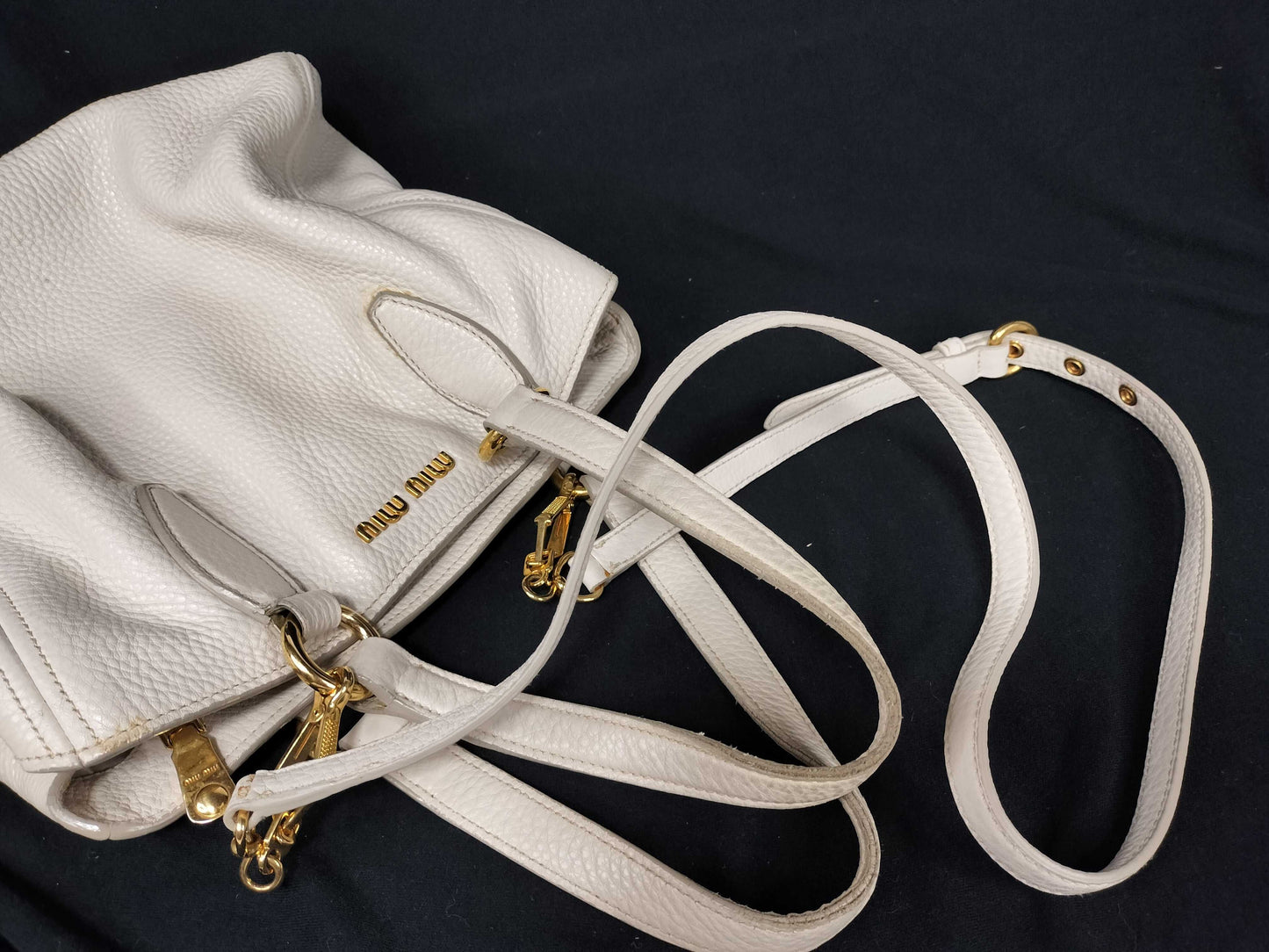 Miu Miu MIUMIU Vitello Luxe 2-way handbag, shoulder bag, gathered handbag