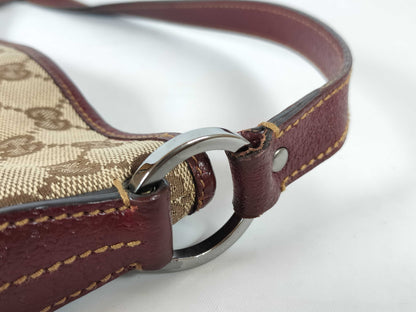GUCCI GG Canvas Shoulder Bag 113013 Beige/Wine Red W30cm Shoulder Bag