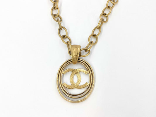 CHANEL 95P Necklace Pendant Coco Mark Necklace