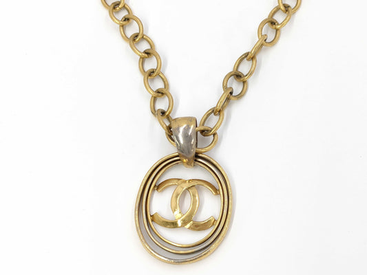 CHANEL 95P Necklace Pendant Coco Mark Necklace