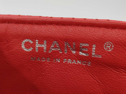 CHANEL Punched Chain Shoulder Bag, Red, 11253789