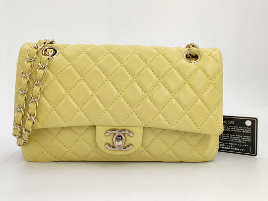 CHANEL Matelasse Chain Shoulder Bag, Yellow, 12846525