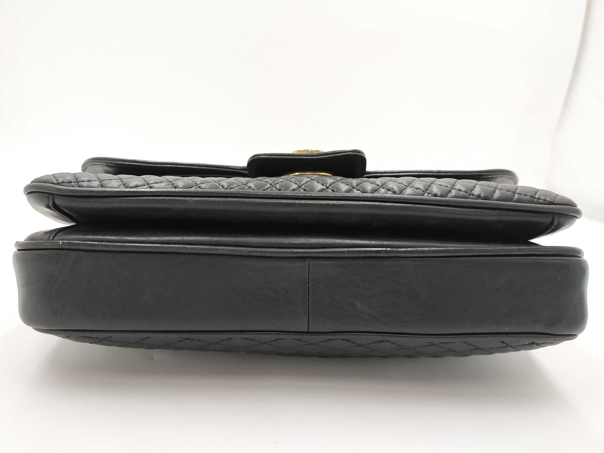BALLY Chain Shoulder Bag Black Quilted Bag