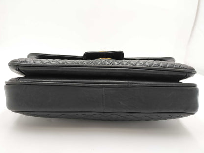 BALLY Chain Shoulder Bag Black Quilted Bag
