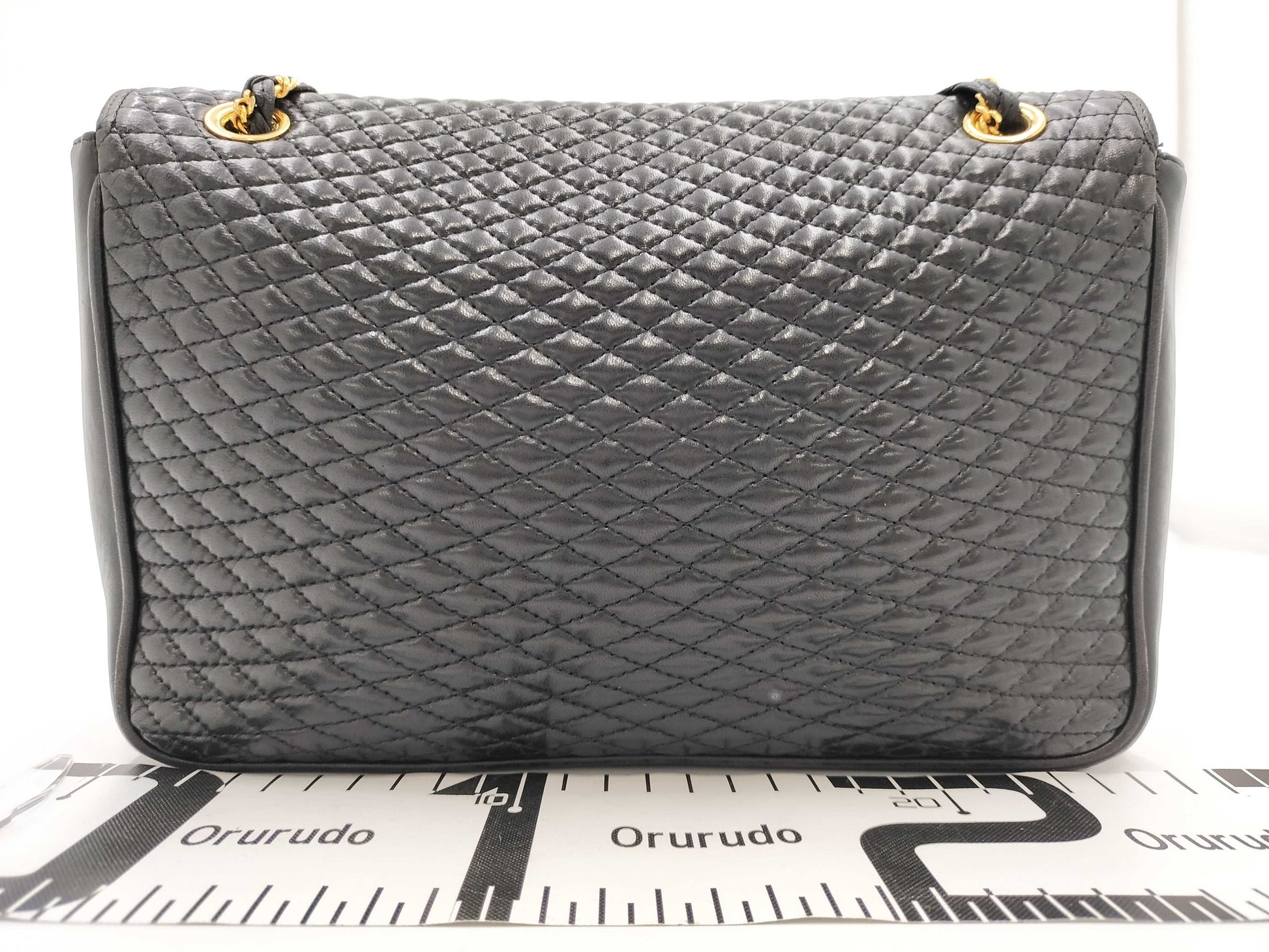BALLY Chain Shoulder Bag Black Quilted Bag