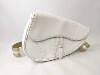 Dior Saddle Bag Leather White Shoulder Bag