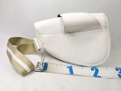 Dior Saddle Bag Leather White Shoulder Bag
