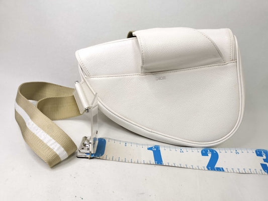 Dior Saddle Bag Leather White Shoulder Bag