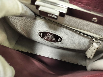 FENDI Peekaboo Medium Selleria x Python Burgundy 2-way Handbag 8BN290