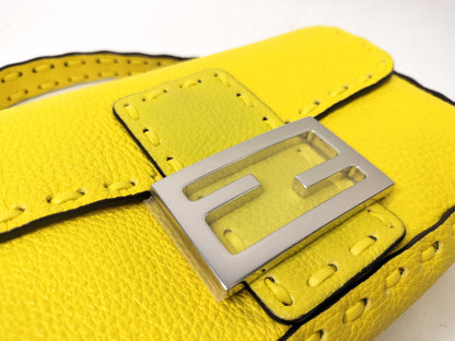 FENDI Mini Bucket Selleria 2-Way Handbag Yellow 8BS017