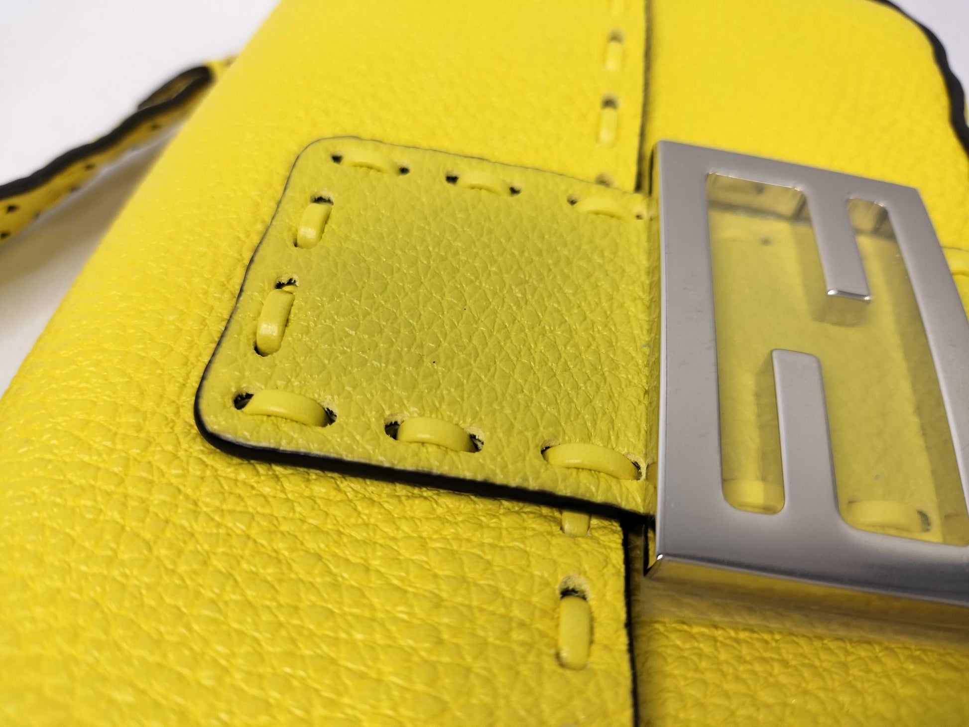 FENDI Mini Bucket Selleria 2-Way Handbag Yellow 8BS017
