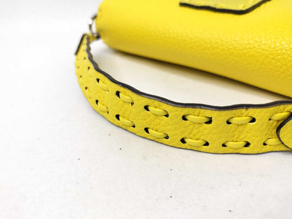 FENDI Mini Bucket Selleria 2-Way Handbag Yellow 8BS017