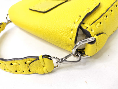 FENDI Mini Bucket Selleria 2-Way Handbag Yellow 8BS017