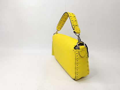 FENDI Mini Bucket Selleria 2-Way Handbag Yellow 8BS017