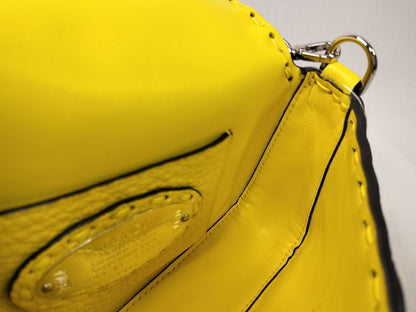 FENDI Mini Bucket Selleria 2-Way Handbag Yellow 8BS017