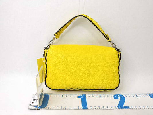 FENDI Mini Bucket Selleria 2-Way Handbag Yellow 8BS017