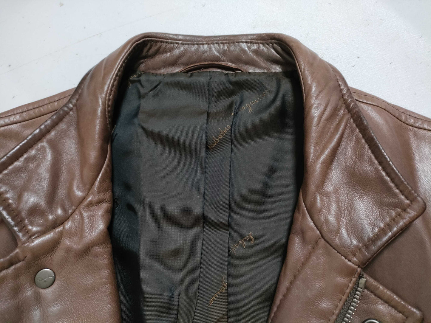 Salvatore Ferragamo Gancini Leather Jacket, Lambskin with Gancini Hardware