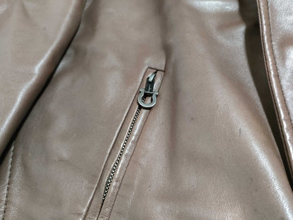 Salvatore Ferragamo Gancini Leather Jacket, Lambskin with Gancini Hardware