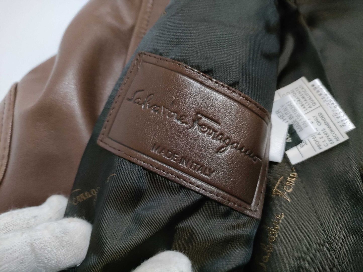 Salvatore Ferragamo Gancini Leather Jacket, Lambskin with Gancini Hardware