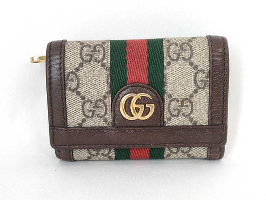 GUCCI GG Supreme Gucci Shealine Compact Folding Wallet
