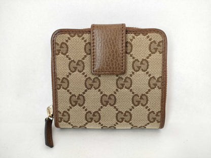 GUCCI GG Canvas Bifold Wallet with Round Zip