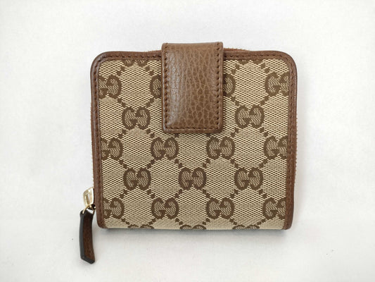 GUCCI GG Canvas Bifold Wallet with Round Zip