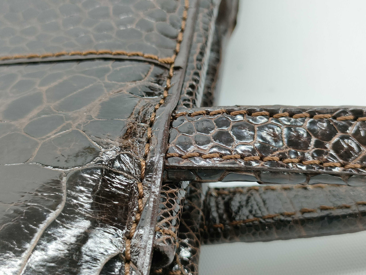 LOEWE Crocodile Handbag Brown Handbag