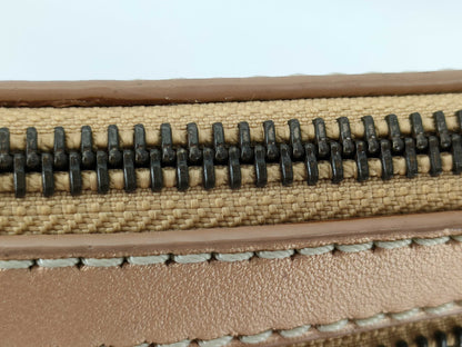 CELINE Macadam Denim Leather Handbag in Gray and Bronze
