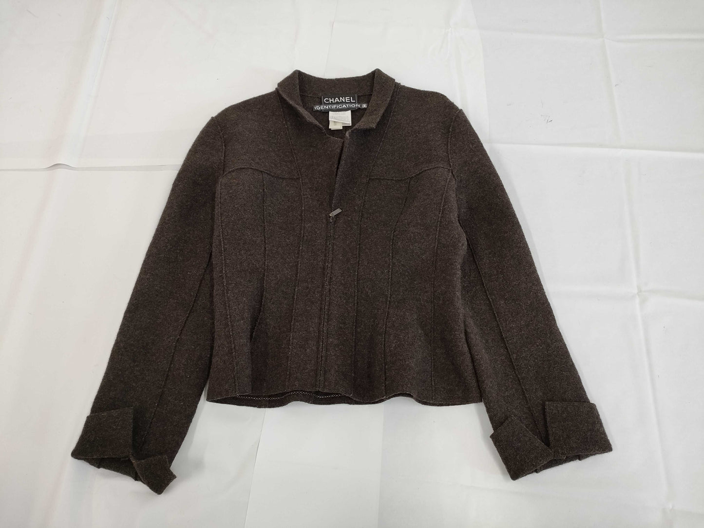 CHANEL Jacket P14021V08014 99A Women's Wool Brown Jacket Size 40