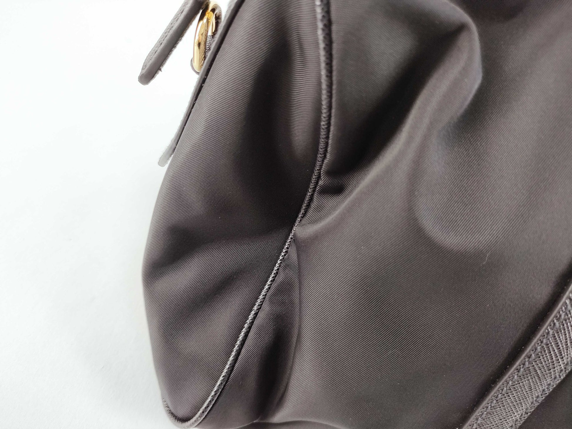 PRADA Re-Nylon Saffiano Leather Medium Black Handbag 1BB233