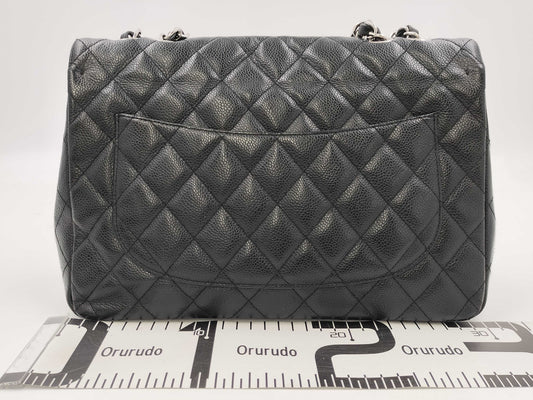 CHANEL Deca Matelasse Chain Shoulder Bag in Black Caviar Leather