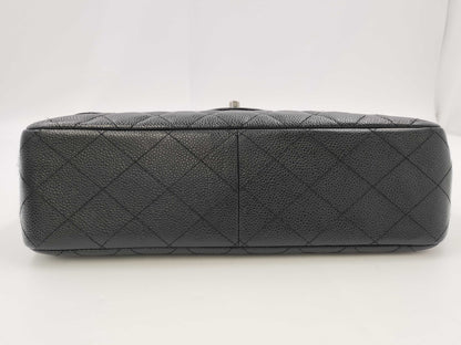 CHANEL Deca Matelasse Chain Shoulder Bag in Black Caviar Leather