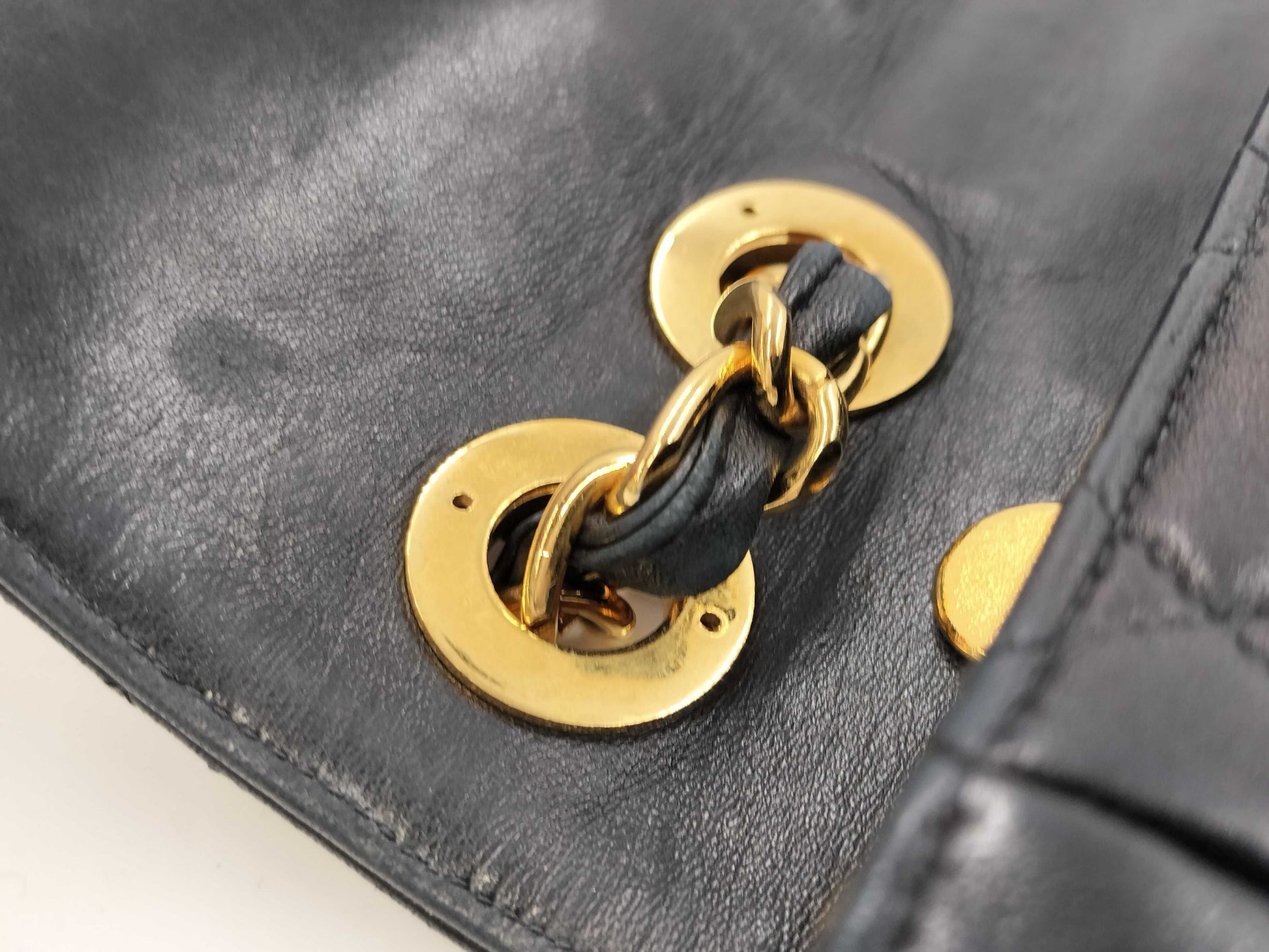 CHANEL Deca Matelasse Chain Shoulder Bag in Black Lambskin