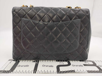 CHANEL Deca Matelasse Chain Shoulder Bag in Black Lambskin