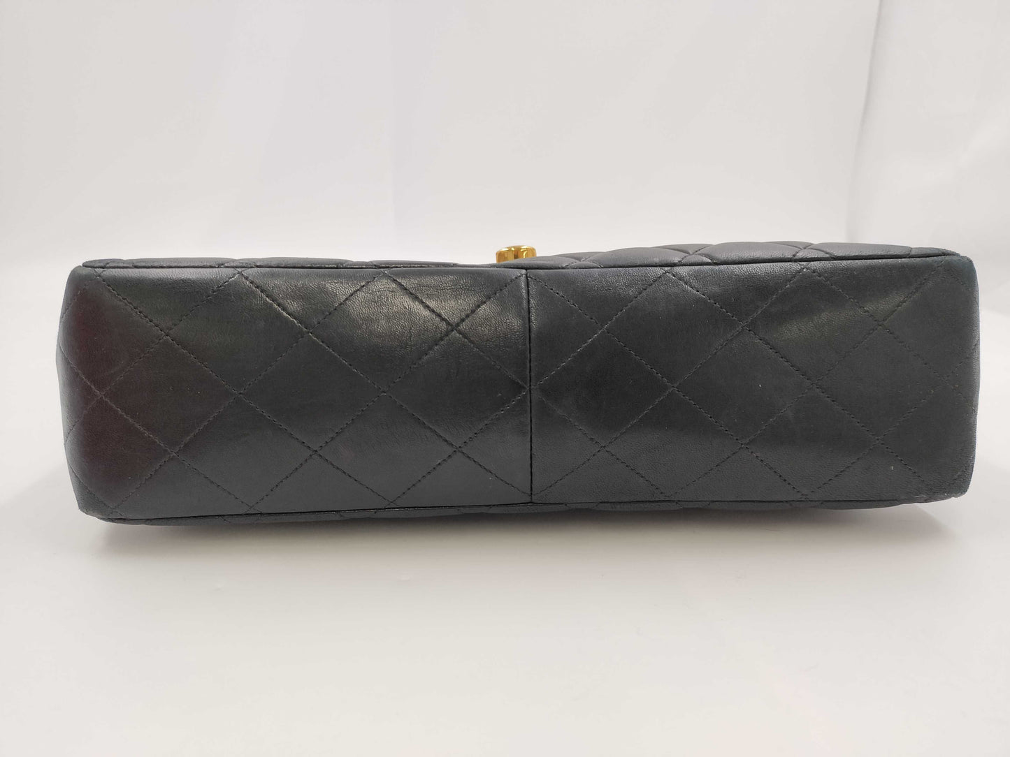 CHANEL Deca Matelasse Chain Shoulder Bag in Black Lambskin