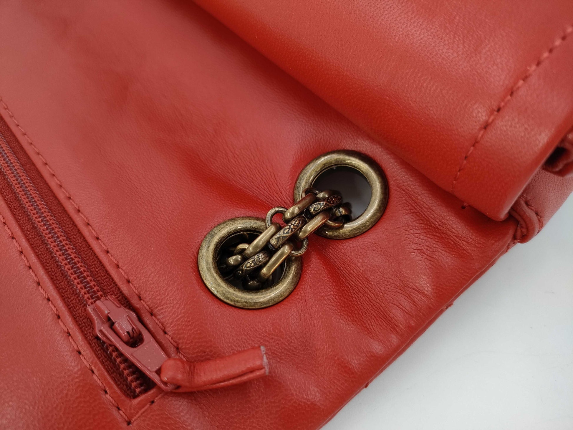 CHANEL 2.55 Matelasse Chain Shoulder Bag, Red