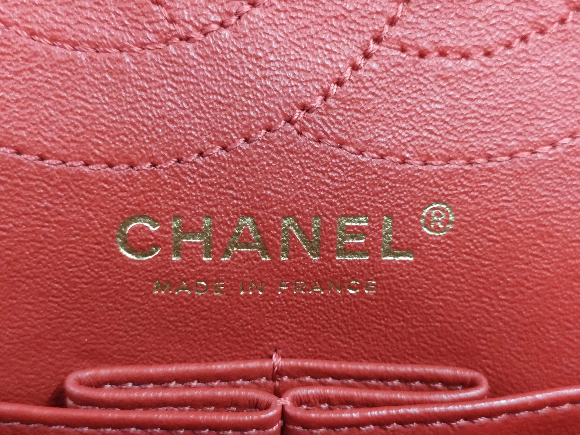 CHANEL 2.55 Matelasse Chain Shoulder Bag, Red