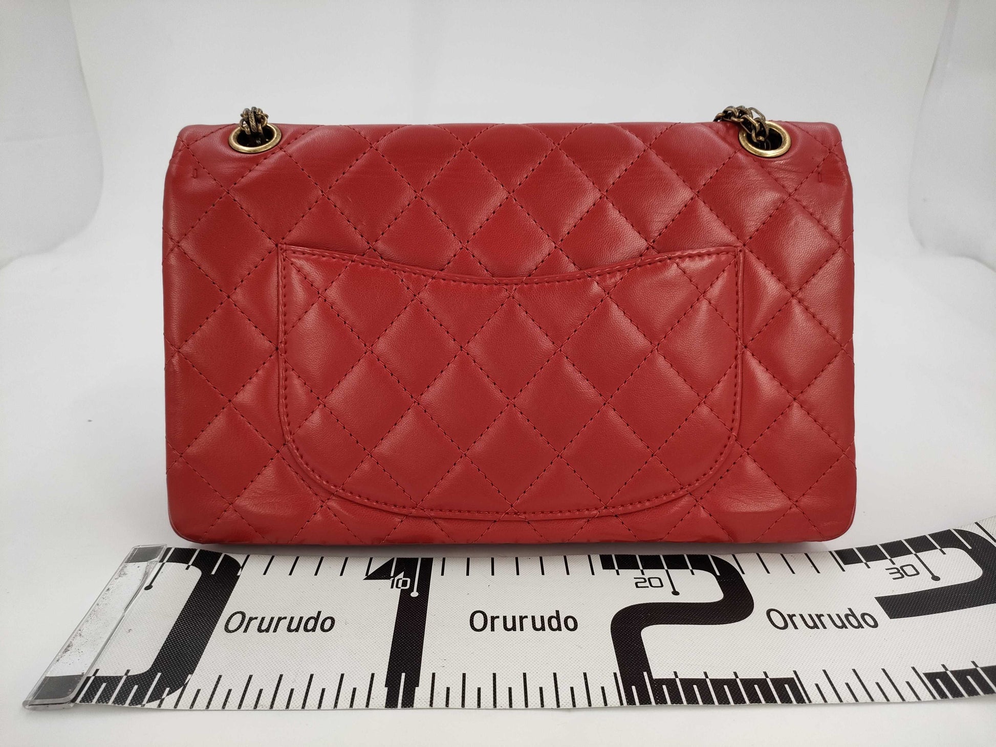 CHANEL 2.55 Matelasse Chain Shoulder Bag, Red