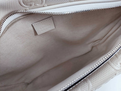 GUCCI Guccissima Body Bag White 645098 Waist Bag