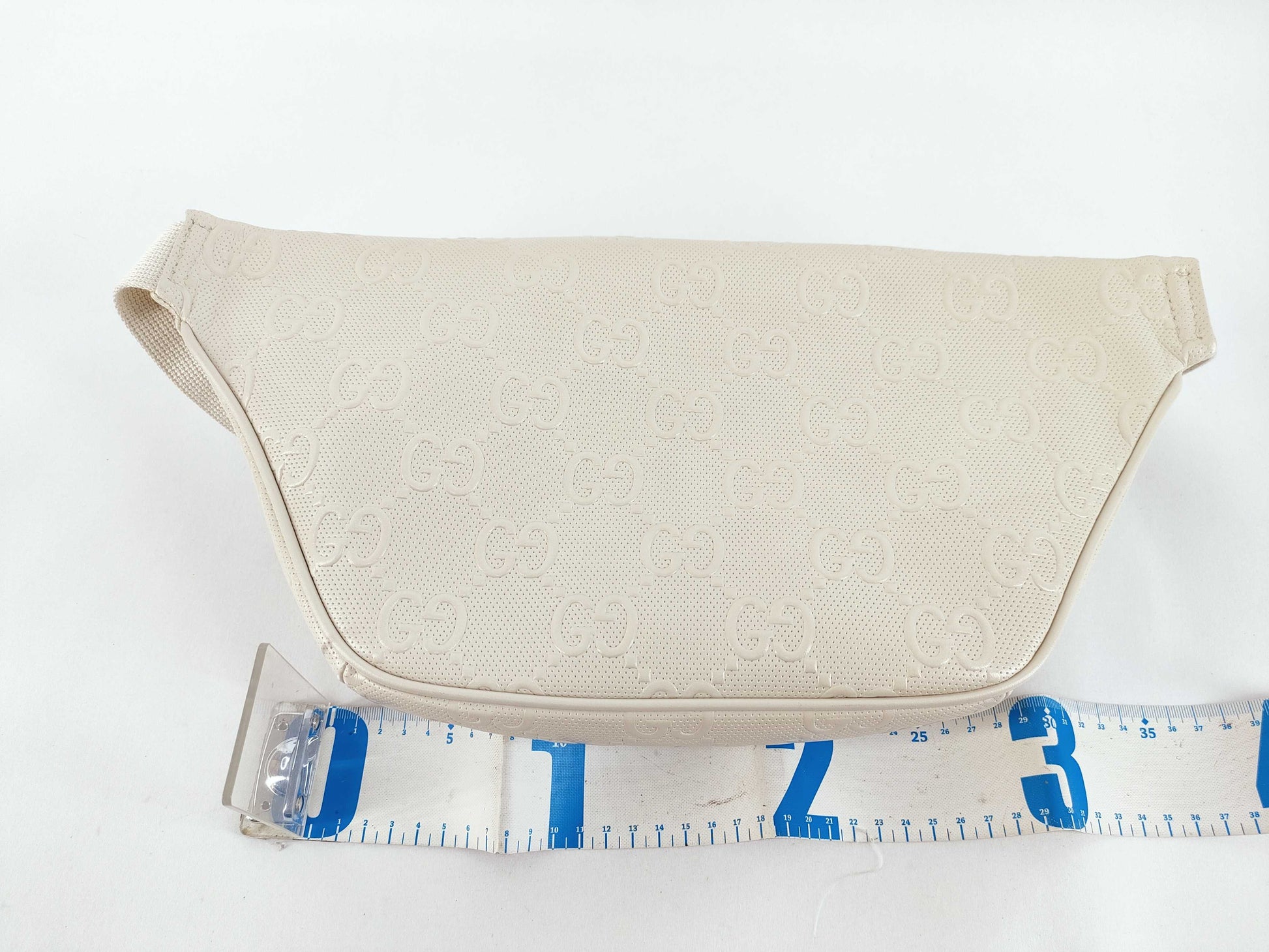 GUCCI Guccissima Body Bag White 645098 Waist Bag
